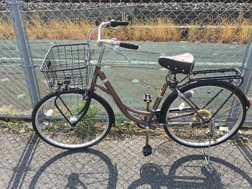 D637　★限定特価★ 中古自転車 【　27インチ　軽快車　ブラウン　6段　LEDオートライト 】 D637 ☆限定特価☆ 中古自転車 【 27インチ 軽快車 ブラウン 6段 LEDオート