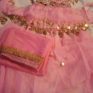 ベリーダンス子供用衣装ピンク