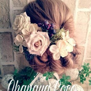 wedding〜薔薇とベリーの髪飾り7点Set No192