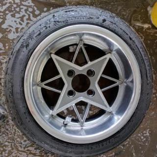 ★引っ張り　車高短　スターシャーク風　13インチ100　4H　7J  0セット　中古★
