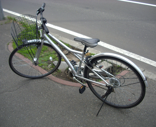 札幌 シティサイクル 27インチ 6段変速 シルバー 自転車 アウトレットモノハウス白石店