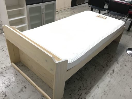美品！シングルベッド ベッド シングル マットレス 木製 ベッドフレーム 収納 収納付き