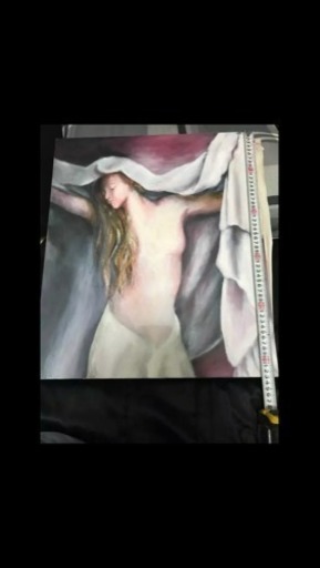 【絵画】女性、イルカ、作者不明【急募】