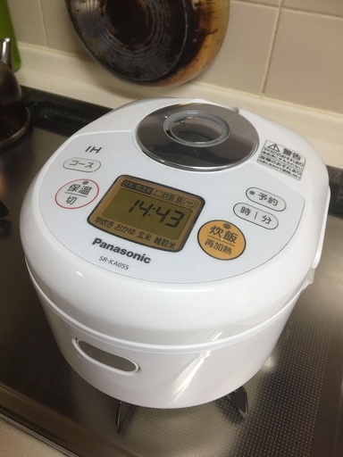 ダイヤモンド銅釜で美味しいご飯が炊けます。パナソニック IHジャー炊飯器 SR-KA055 2016年製◆3合炊き