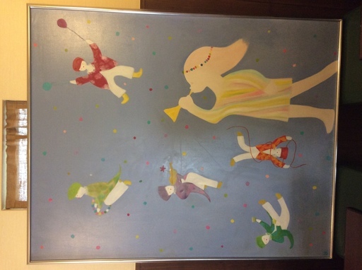映子画伯（ラッパー、ピエロ踊る、色、歌、ダンス）¥15,000 油絵
