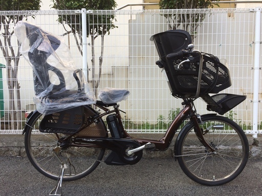 ブリヂストン　アンジェリーノ　新基準　三人乗り　子供乗せ　8,9AH　茶色　ギュット　キッス　神戸市　電動自転車　地域限定