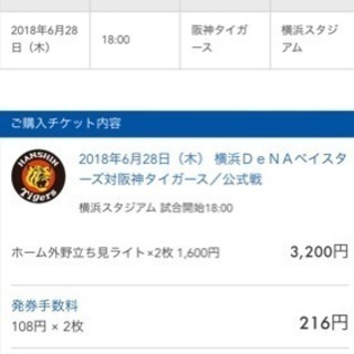 6/28 木曜 横浜ベイスターズ vs 阪神タイガース ホーム外...