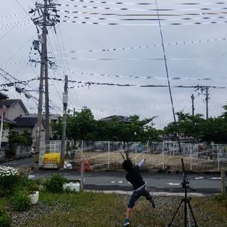 １人バドミントン!