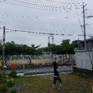 １人バドミントン!