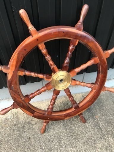 船の操舵ハンドル 舵輪 木製 ベンジー 高宮のインテリア雑貨 小物の中古あげます 譲ります ジモティーで不用品の処分