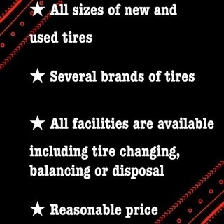 All sizes of tires available, re...