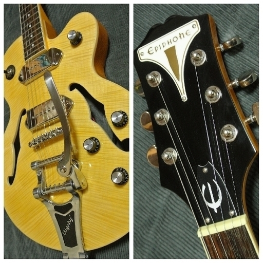 ★お近く運びます 動作OK トグルスイッチゆるめ（勝手に動いたりはしません） epiphone wildkat セミアコ ビグスビートレモロ エピフォン エレキギター