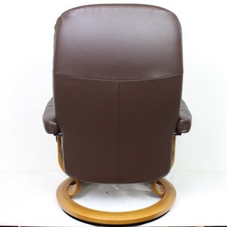 【美品】エコーネス/EKORNES ストレスレス コンサル Mサイズ/オットマン付/リクライニングソファ/本革/レザー