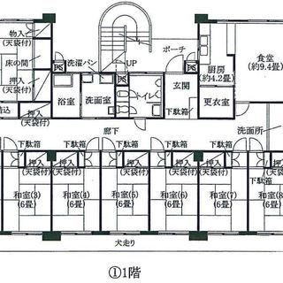 63坪8LDKの超大型物件。DIY、改装、転貸などOK。寮、シェアハウスなどの住居のみならず、事務所、介護施設、トランクルーム、倉庫など多目的で利用可能です。の画像