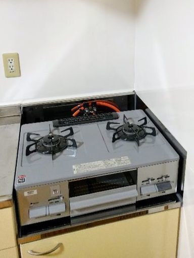 【中古美品】ノーリツ  2口 ガスコンロ プロパンガス(LPG) NG60SV-L