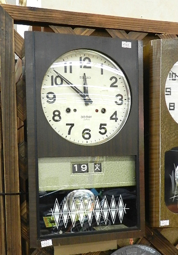 古民具 Seiko 30day 一ヵ月巻 カレンダー付 ゼンマイ式 掛け時計 柱時計 振り子時計 昭和レトロ セイコー 4pc 古道具 モノハウス平岡店 大谷地の時計 掛け時計 の中古あげます 譲ります ジモティーで不用品の処分