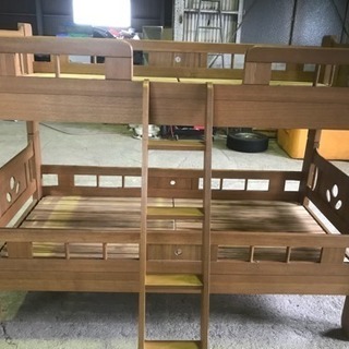 中古品 2段ベッド 木製 分割可能 カントリー調 三田市広野リサ...