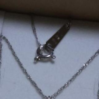 刻印有、k18wg、天然ダイヤ0.1ct、ひと粒ダイヤネックレス