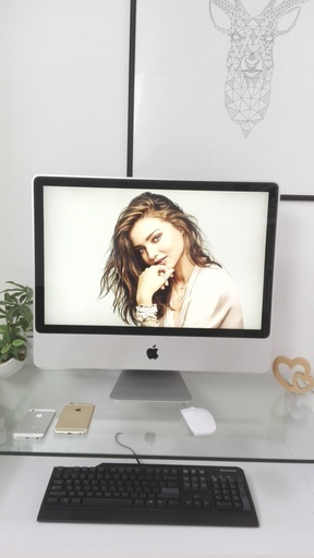 Apple　iMac⑦　大容量320G！　core2　2.8GHzでとても高速♪　高性能　美品　デスクトップ一体型　24インチ特大液晶　NVIDIA　X El Capitan10.11.6　Webカメラ　マイク内蔵　キーボード＆薄型ワイヤレスマウス付き　無線LAN　Wi-Fi対応 　DVDドライブ
