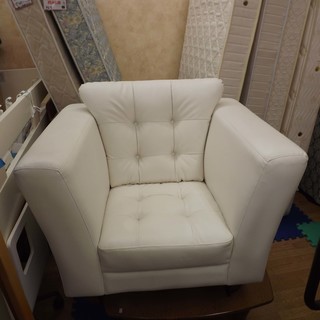 NOCE ノーチェ 1人掛けソファ ホワイト ファブリック　美品 NOCE ノーチェ 1Pソファ 1人掛けソファ ボックスソファ ラウンジチェア