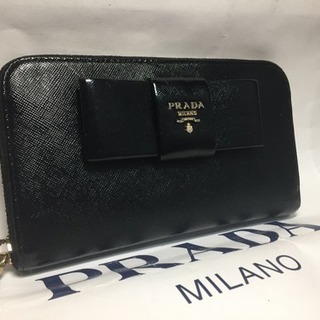 在庫一掃セール☆PRADA☆長財布☆リボン☆サフィアーノ☆