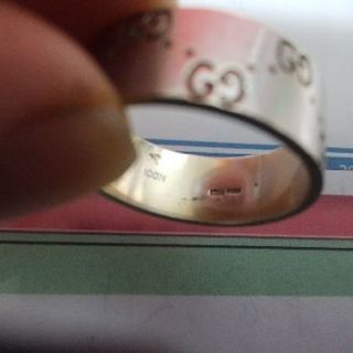 グッチリングホワイトゴールト美品刻印追加