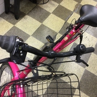 自転車 [5829]状態良好 シティサイクル 26インチ 外装6段変速 レッド
