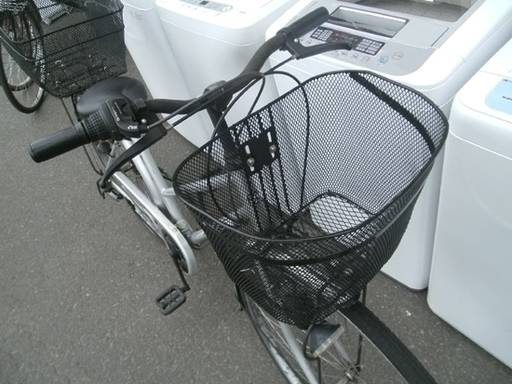 札幌市 ちょい訳あり ２７インチ ６段変速 自転車 シティーサイクル ママチャリ 後ろカゴ付き
