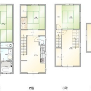 ★生野区田島4LDK.108㎡.戸建賃貸♪鉄骨3階建、生活至便です♪シェアハウスとしても利用可能です！の画像