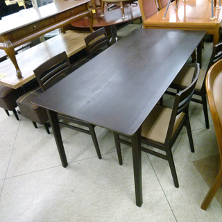 宮の沢店 朝日木材 4人ダイニングセット ゆったり 幅160cm モカブラウン系