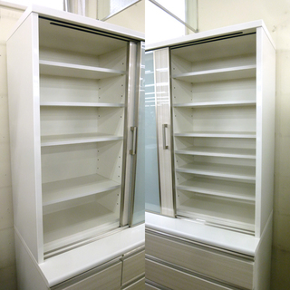 ニトリ 大型 大容量 食器棚 「ボスティア」スライド扉 幅120cm ソフトクローズ　札幌　手稲区　西宮の沢