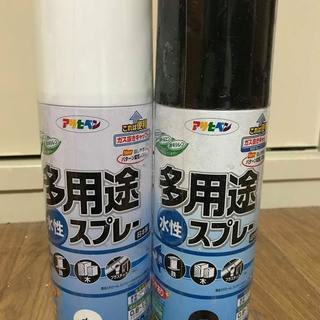 アサヒペン　多用途水性スプレー 420ml 白・黒1本ずつ