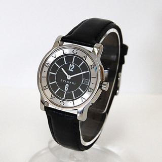 BVLGARI/ブルガリ Solotempo/ソロテンポ ST35S 黒文字盤 革ベルト