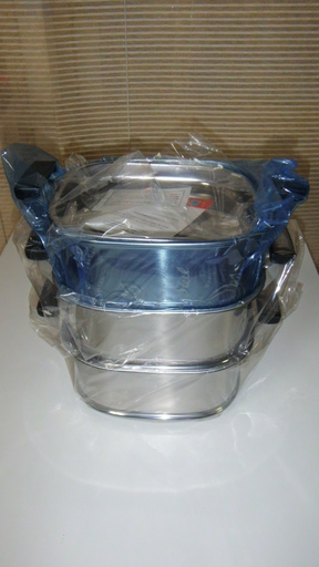 角蒸し器　３段　２２㎝　ステンレス　(未使用品)