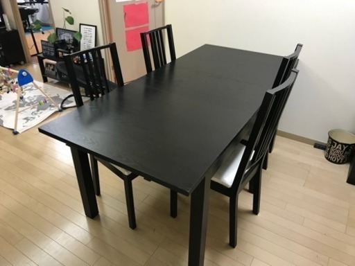 ６月末まで【IKEA】ダイニングテーブル＆チェア セット ブラック