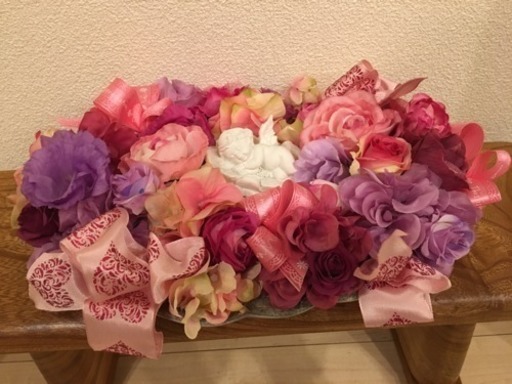 オブジェ インテリア 天使 花 ピンク 紫 リボン オシャレ 部屋 サロン 由里絵 大阪のノベルティグッズの中古あげます 譲ります ジモティーで不用品の処分