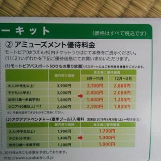 ※値下げします※　鈴鹿サーキット、ツインリンクもてぎ株主優待券