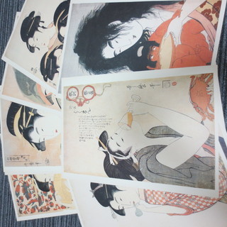 【無料・差し上げます】喜多川歌麿の図画（プリント12枚）