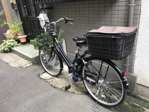 60000円 電動自転車アシスト 黒 アシスタプリマ(A6PD18) 後カゴ レインカバー付