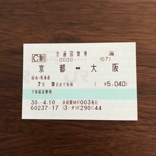 [取引中]京都から大阪のきっぷ
