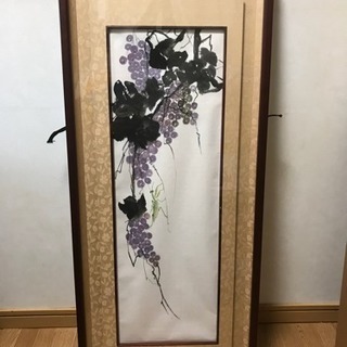 保管品 作者不明【葡萄とカマキリ】高級額 39×92×5cm 壁...