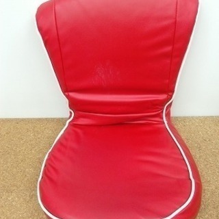 座椅子　レザー　革製品風　レッド　折り畳み　A54-20