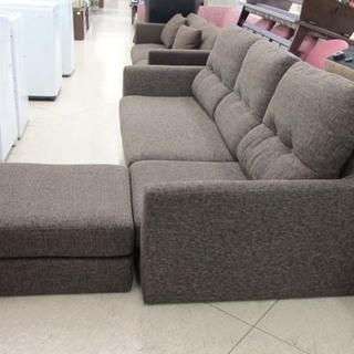 ND style ゆったり 3人掛けソファ オットマン付 ロータイプ ブラウン系 ファブリック 札幌 手稲区 西宮の沢