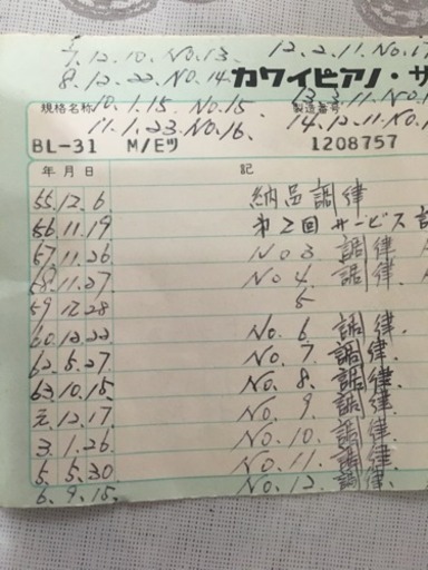 KAWAIアップライトピアノBL31調律メンテ済み