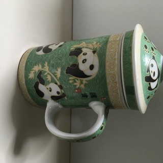 パンダ柄 中国製茶器 茶漉し 蓋付 未使用