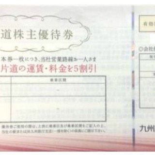 JR九州　鉄道株主優待券（50%オフ！お盆・年末年始も使用可能！）