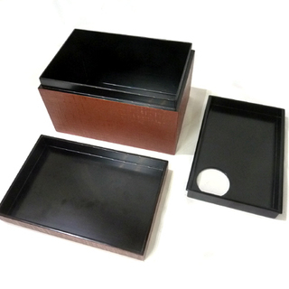 札幌 美品 茶道具 布目 漆茶箱 紫峰作 振出し 茶巾筒 他 白石区