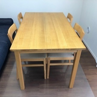 無印良品 無垢材 ダイニングテーブル&椅子4点