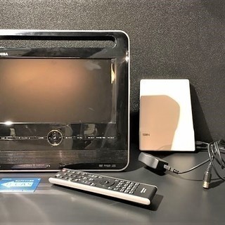 送料無料! 室内用地デジアンテナ付き TOSHIBA DVDプレーヤー内蔵 地上デジタル 液晶テレビ SD-P12DTK の画像