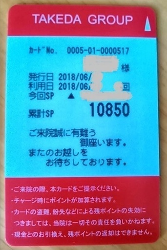 たけだ整骨院 10850円分→9000円 - プリペイドカード
